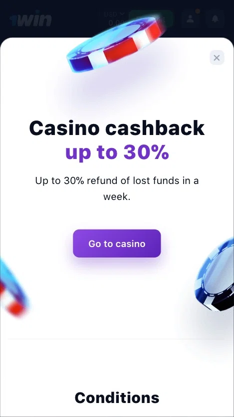 1win Cashback bonus