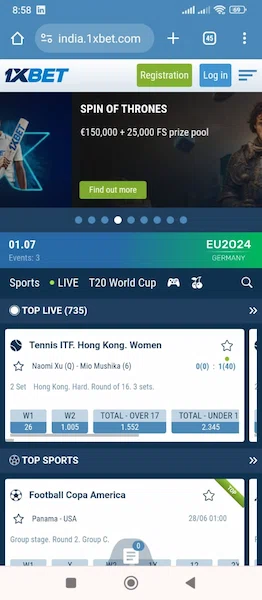 1xBet Website IOS