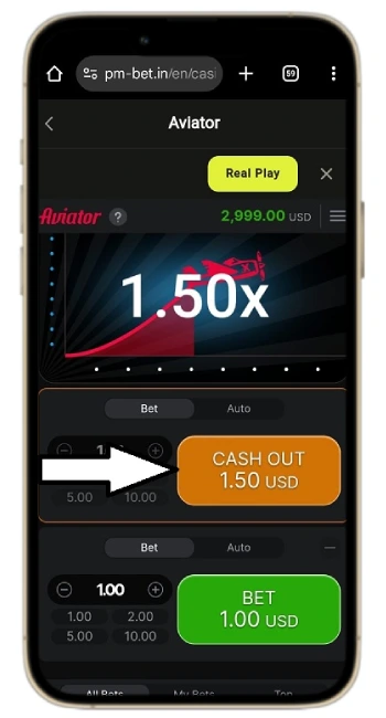 Aviator Cash-Out Button