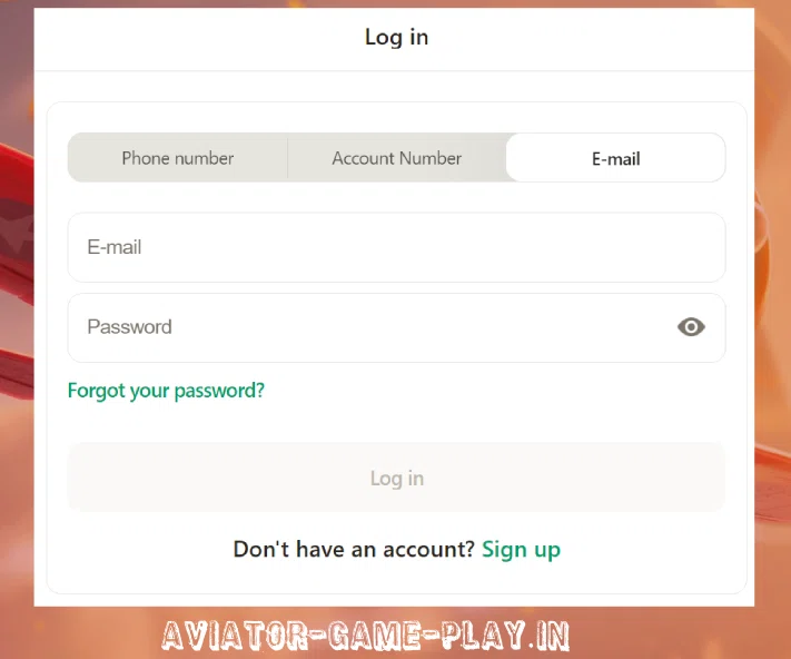 Aviator Login via Email