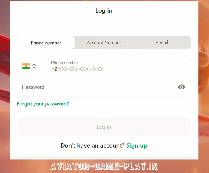 Aviator Login via Phone Number