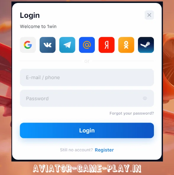 Aviator Login via Social media