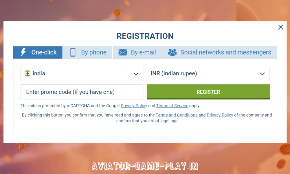 One-Click Registration for Aviator